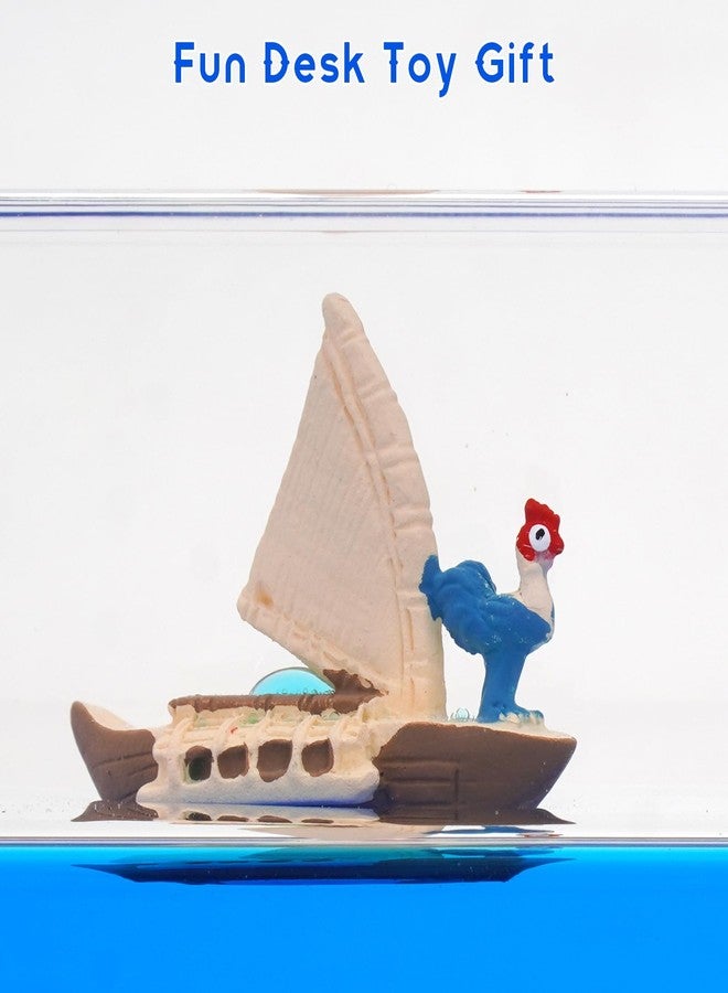 Honsheng Unsinkable Ship Boat in a Bottle Box，Non Sinking Anime Toy Boat Merch Acrylic Ship Fluid Drift Bottle Decorations Desk Ornament Decor for Fans Boys Girls Gifts (Yellow) - Image 4